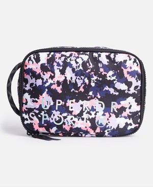 Superdry Fitness Washbag Női Táska Fehér/Rózsaszín/Kék | ZFJWX2537